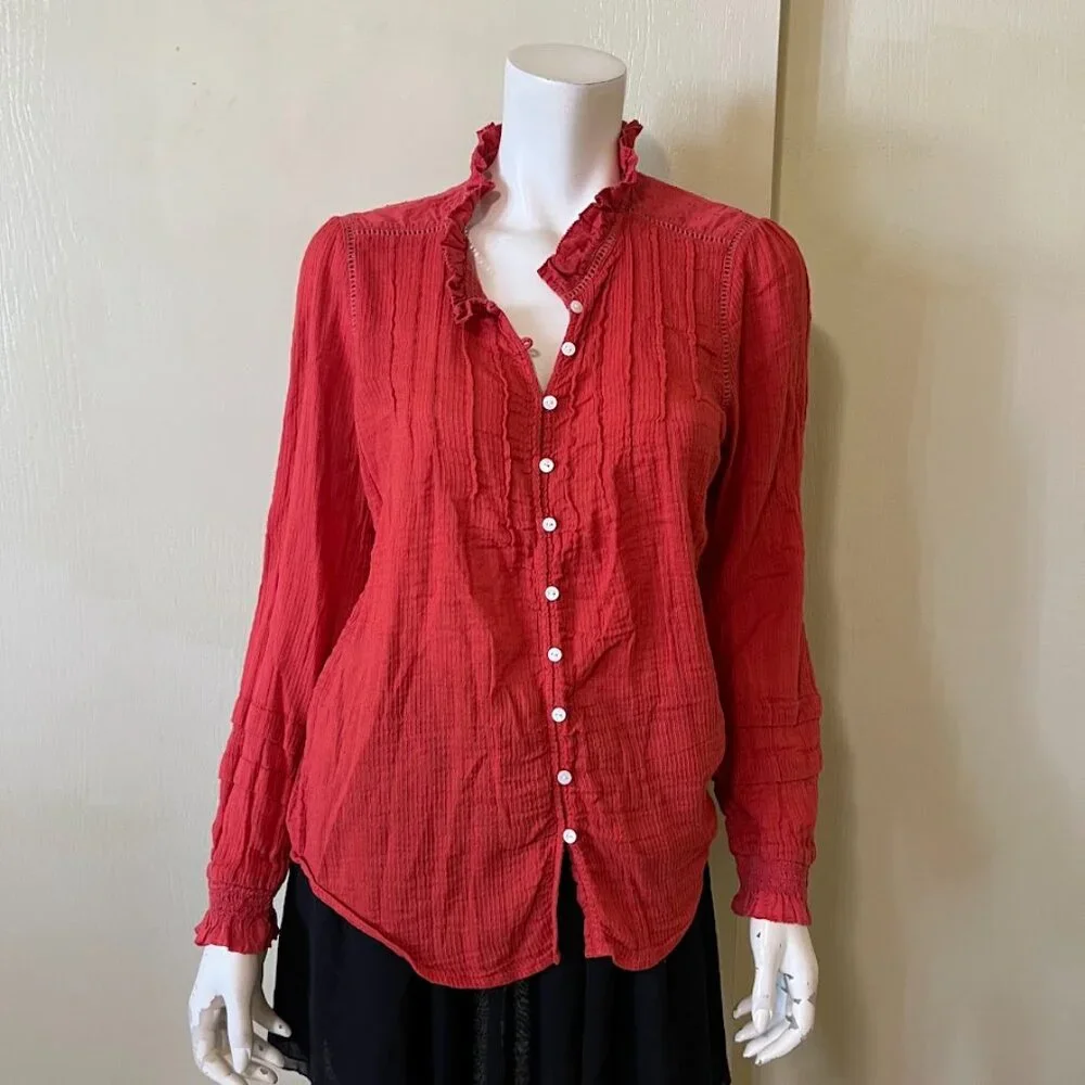 Faherty Willa Shirt Medium - Picture 2 of 5